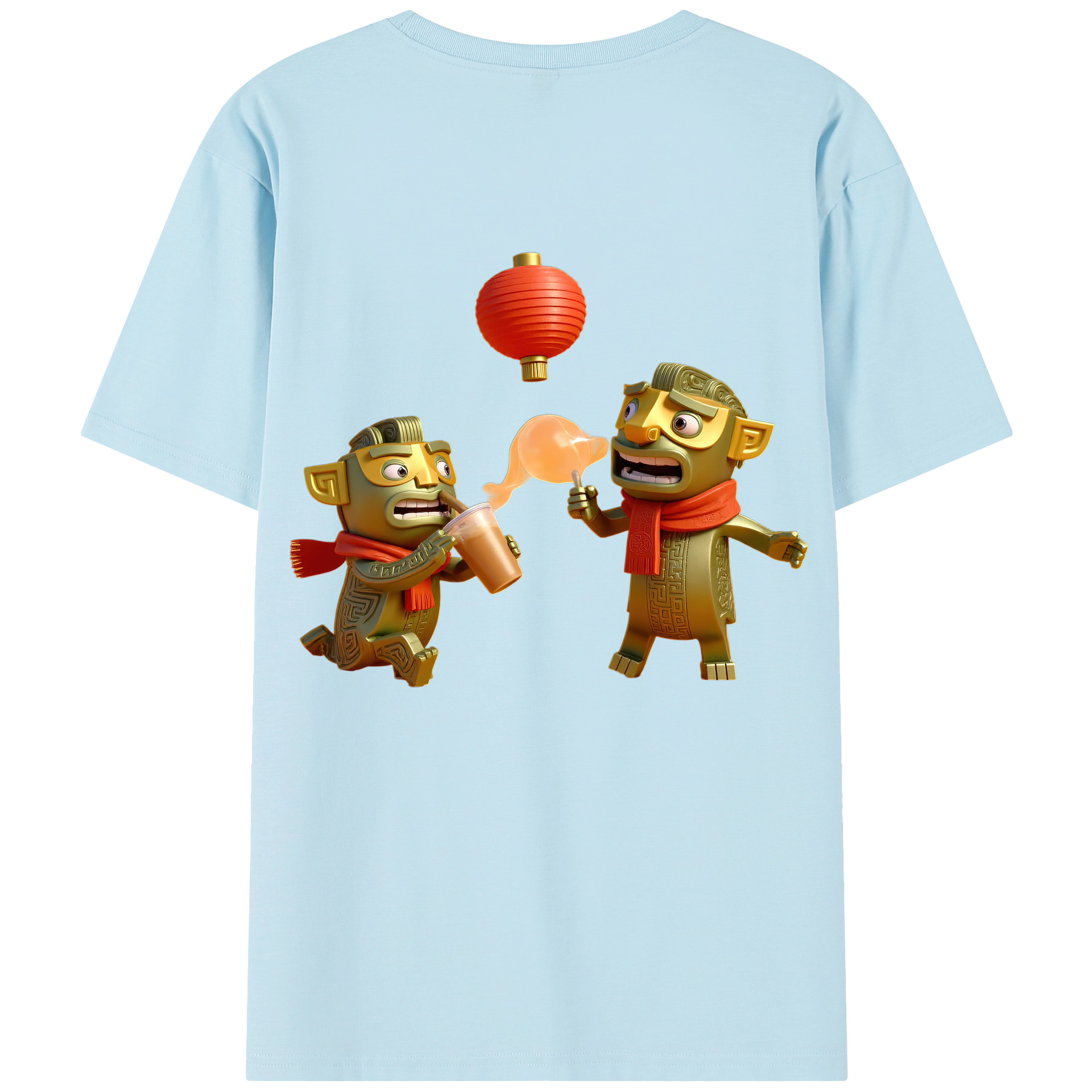 （画像用） Ne Zha 2 ナタ 魔童の大暴れ 綿100％半袖Tシャツ（背面プリント）